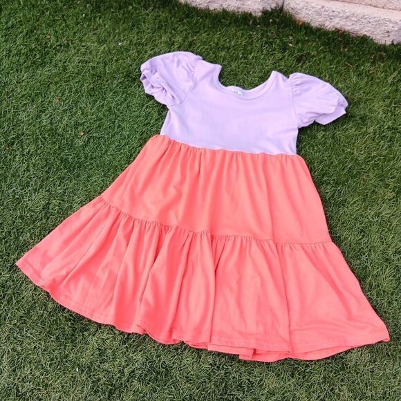 Little girls, Dot Dot Smile girls tier bell sleeve dress - Picture 9 of 15
